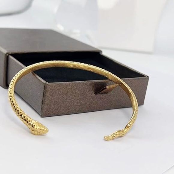 4K Gold Bracelet for Women Snake Cuff Bracelet Gift- Valentines - Picture 3 of 4